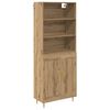 vidaXL Hoge kast Artisan Eiken 69,5 x 34 x 180 cm Bewerkt hout