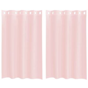 vidaXL Gordijnen voile met doorvoertules 2 st 140x175 cm lichtroze