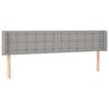 vidaXL Hoofdbord LED 183x16x78/88 cm stof lichtgrijs