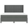 vidaXL LED Box Spring Bed met matras Donkergrijs 180 x 200 cm Stof