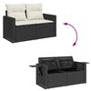 vidaXL 8-delige Loungeset met kussens poly rattan acacia zwart