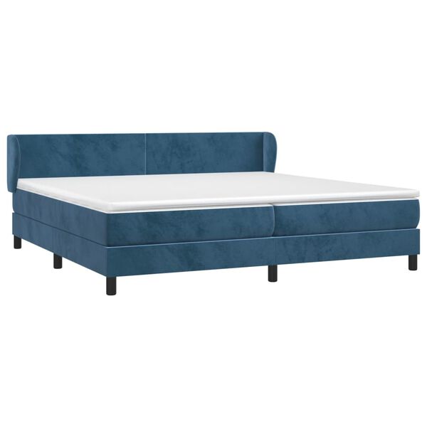 vidaXL Boxspring met matras fluweel donkerblauw 200x200 cm