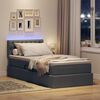 vidaXL Opbergbed met LED met matras Donkergrijs 90 x 190 cm Stof