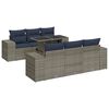 vidaXL 7-delige Loungeset met kussens poly rattan acacia grijs
