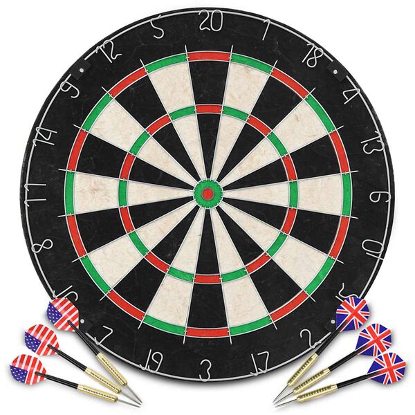vidaXL Dartbord professioneel met 6 darts en surround sisal