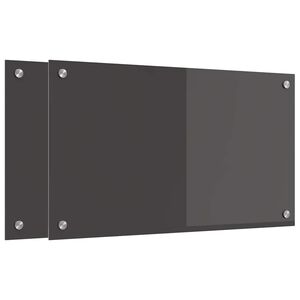 vidaXL Keukenachterwand 2 st Donkergrijs 70 x 40 cm gehard glas