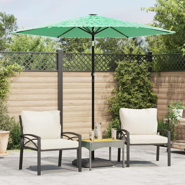 vidaXL Parasol met stalen paal 223x223x213 cm groen
