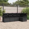 vidaXL Tuin Sofa Set met opslag 5 pcs Zwart poly rattan