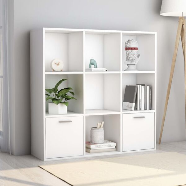 vidaXL Boekenkast 98x30x98 cm bewerkt hout wit