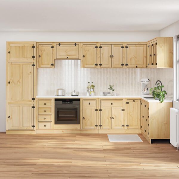 vidaXL Kast met lade met plank met opslag 14 pcs Massief grenenhout