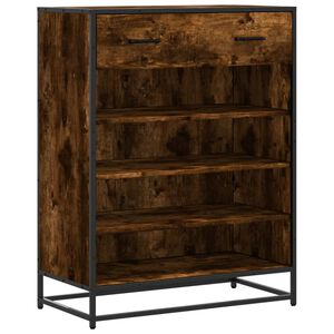 vidaXL Schoenenkast 75x38x97,5 cm bewerkt hout en metaal gerookt eiken