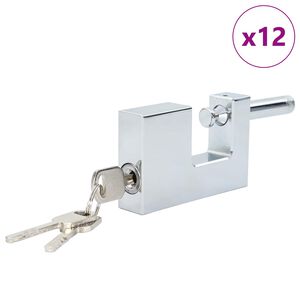 vidaXL Hangslot 12 pcs Zilver 7,8 x 2 x 5 cm IJzer