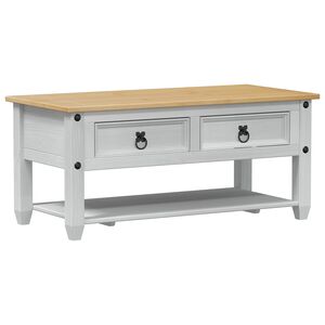 vidaXL Salontafel Wit 100 x 48 x 45 cm Massief grenenhout