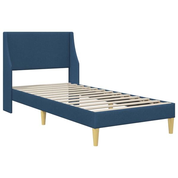 vidaXL Bedframe met hoofdeinde Blauw 90 x 200 cm Stof