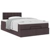 vidaXL Ottoman bed met matras 120x190 cm stof donkerbruin