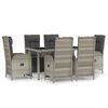 vidaXL 7-delige Tuinset met kussens poly rattan grijs