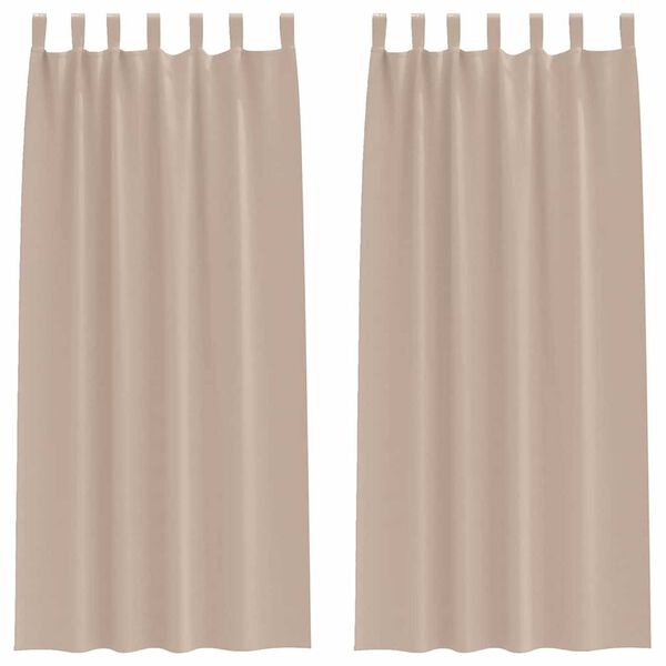 vidaXL Zwart-out Gordijnen met Ringen 2 pcs Taupe 225 x 140 cm