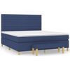vidaXL Boxspring met matras stof blauw 160x200 cm