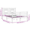 vidaXL Bedframe met hoofdbord massief hout wit 140x200 cm