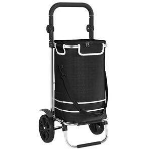 vidaXL Winkel trolley Zwart 36,5 x 46,5 x 100,5 cm Oxford stof