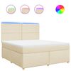 vidaXL Boxspring met matras stof cr&egrave;mekleurig 180x200 cm