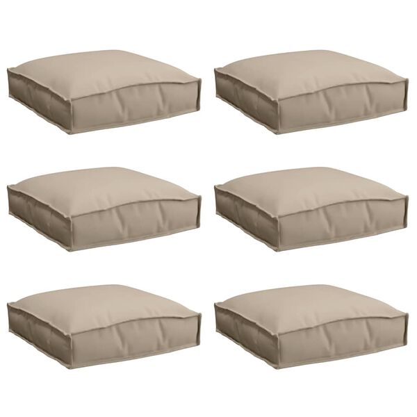 vidaXL Kussen 6 pcs Taupe 40 x 40 x 8 cm Oxford Stof