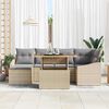 vidaXL Tuin Sofa Set met opslag 7 pcs Beige Poly riet