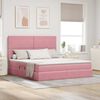 vidaXL Opbergbed met LED met matras met LED Roze 180 x 200 cm Fluweel