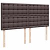 vidaXL Boxspring met matras stof donkerbruin 200x200 cm