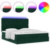vidaXL Ottoman bed met matrassen en LED's 180x200cm fluweel