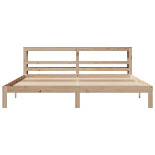 vidaXL Bedframe met hoofdbord massief grenenhout 200x200 cm