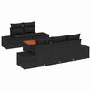 vidaXL Tuinbankenset 6 st Zwart poly rattan