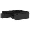 vidaXL 11-delige Loungeset met kussens poly rattan zwart