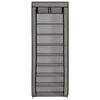vidaXL Schoenenkast met hoes 57x29x162 cm stof grijs