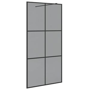 vidaXL Inloop Douche Wand Zwart 100 x 195 cm gehard glas