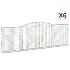 vidaXL Schanskorven 6 st gewelfd 400x30x120/140 cm ijzer