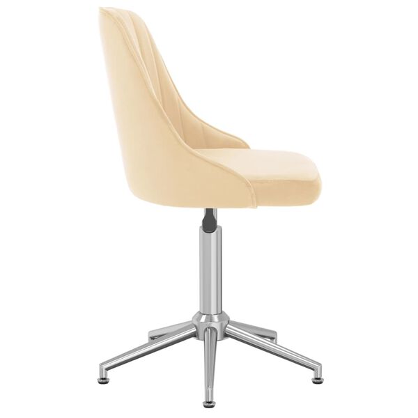 vidaXL Eetkamerstoelen draaibaar 6 st fluweel cr&egrave;mekleurig