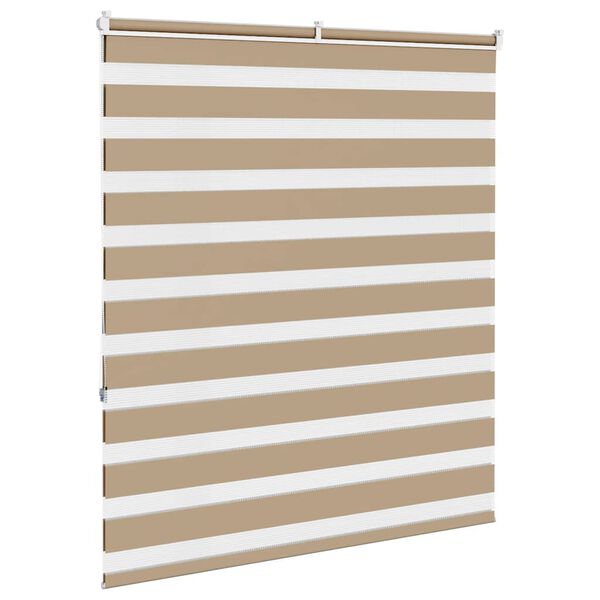 vidaXL Zebra Blind 130x150 cm stofbreedte 125,9 cm polyester zandbruin