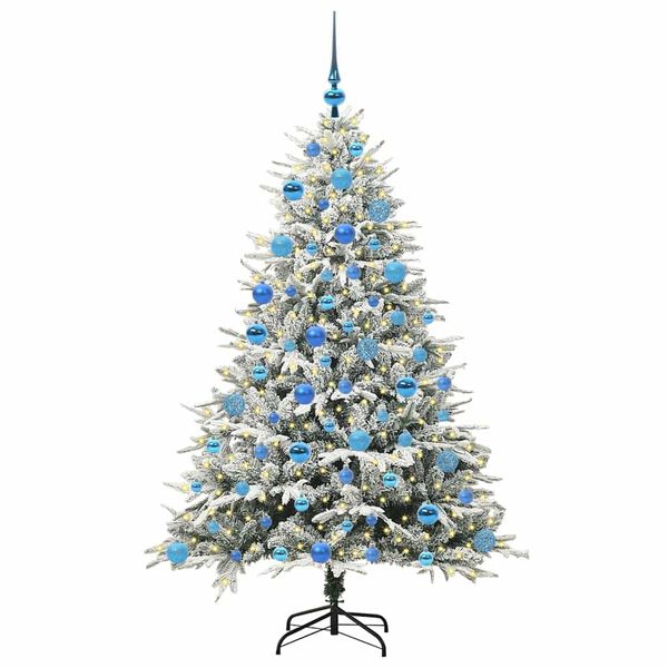 vidaXL Artificial Pre-lit Kerstboom met Ballenset Groen 180 cm