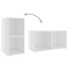 vidaXL Tv-meubelen 2 st 72x35x36,5 cm bewerkt houthoogglans wit