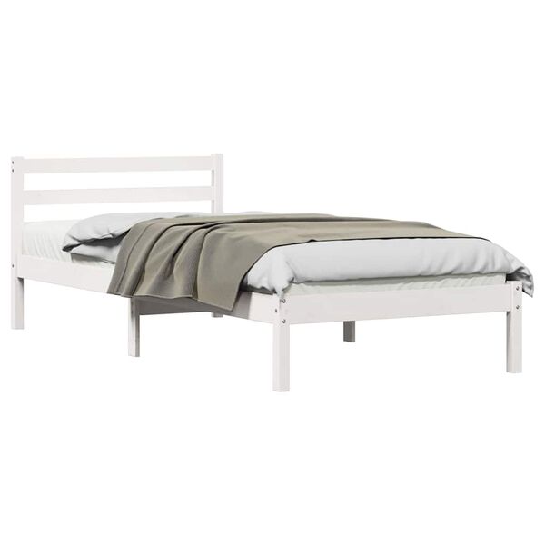 vidaXL Bedframe Wit 208.6 x 157.6 x 69.4 cm Massief grenenhout
