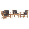vidaXL Tuin Sofa Set Naturel Massief teakhout