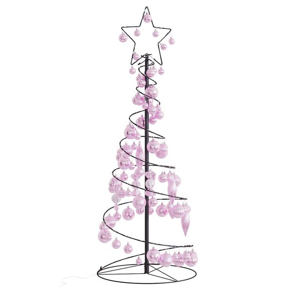 vidaXL LED-kerstboom met kerstballen 80 LEDs warm wit 120 cm