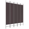 vidaXL Kamerscherm met 5 panelen 200x220 cm stof bruin