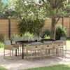 vidaXL Tuin eettafelset 9 pcs Beige poly rattan