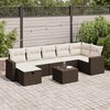 vidaXL 8-delige Loungeset met kussens poly rattan bruin