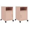 vidaXL Nachtkastjes 2 st 36x39x59 cm staal roze