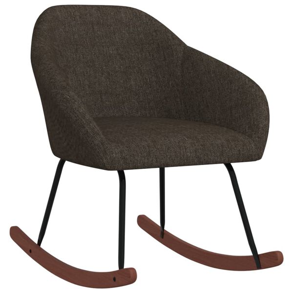 vidaXL Schommelstoel stof donkerbruin