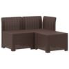 vidaXL 3-zits Tuinbank in Rattan Look PP Bruin