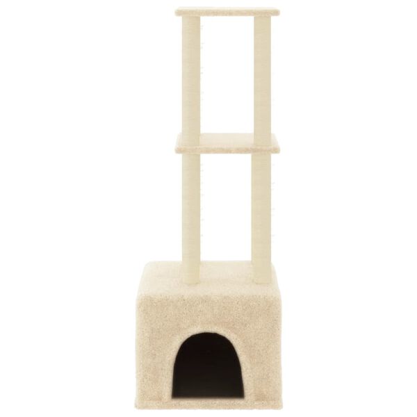 vidaXL Kattenmeubel met sisal krabpalen 133,5 cm cr&egrave;mekleurig